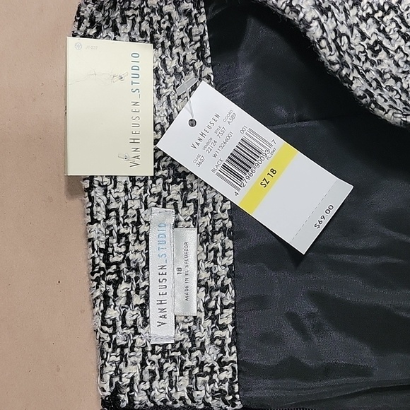 Van Heusen Studio, Size 18 Tweed / Knit A-Line Skirt, Black, Gray & White, NEW - Picture 7 of 8
